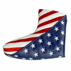 USA Flag USA Stars And Stripes Magnetic Closure PU Leather Golf Blade Putter Club Head Cover