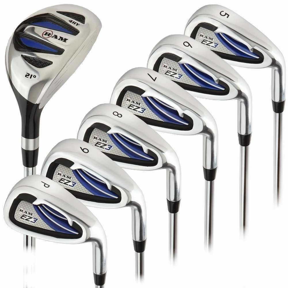 Ram Golf EZ3 Mens Right Hand Iron Set 5-6-7-8-9-PW - FREE HYBRID INCLUDED 3 Ram Golf EZ3 Mens Right Hand Iron Set 5-6-7-8-9-PW - FREE HYBRID INCLUDED