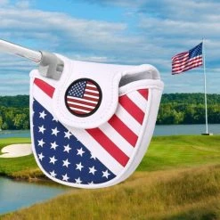 USA Flag USA Stars And Stripes Magnetic Closure Golf Mallet Putter Head Cover For Odyssey Scotty Cameron Golf Builder