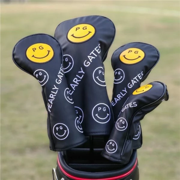PEARLYGATES Pearly Gates Smiley 1 3 5 U Headcover Set Driver Fairway Hybrid Wood Head Cover 6 PEARLYGATES Pearly Gates Smiley 1 3 5 U Headcover Set Driver Fairway Hybrid Wood Head Cover - Image 4