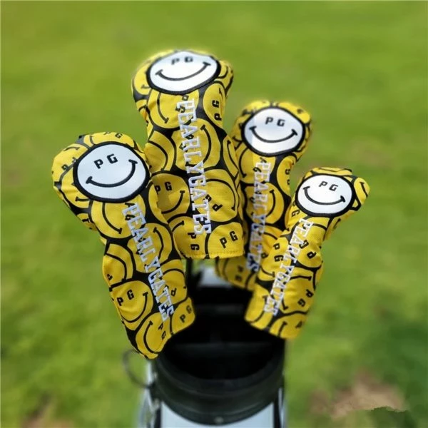 PEARLYGATES Pearly Gates Smiley 1 3 5 U Headcover Set Driver Fairway Hybrid Wood Head Cover 4 PEARLYGATES Pearly Gates Smiley 1 3 5 U Headcover Set Driver Fairway Hybrid Wood Head Cover - Image 2