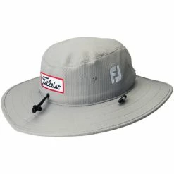 Titleist Tour Aussie Golf Hat Full Brim Sun Bucket Hat (grey) -Clubs Sales Shop Titleist Tour Aussie Golf Hat grey 2 600x600 1