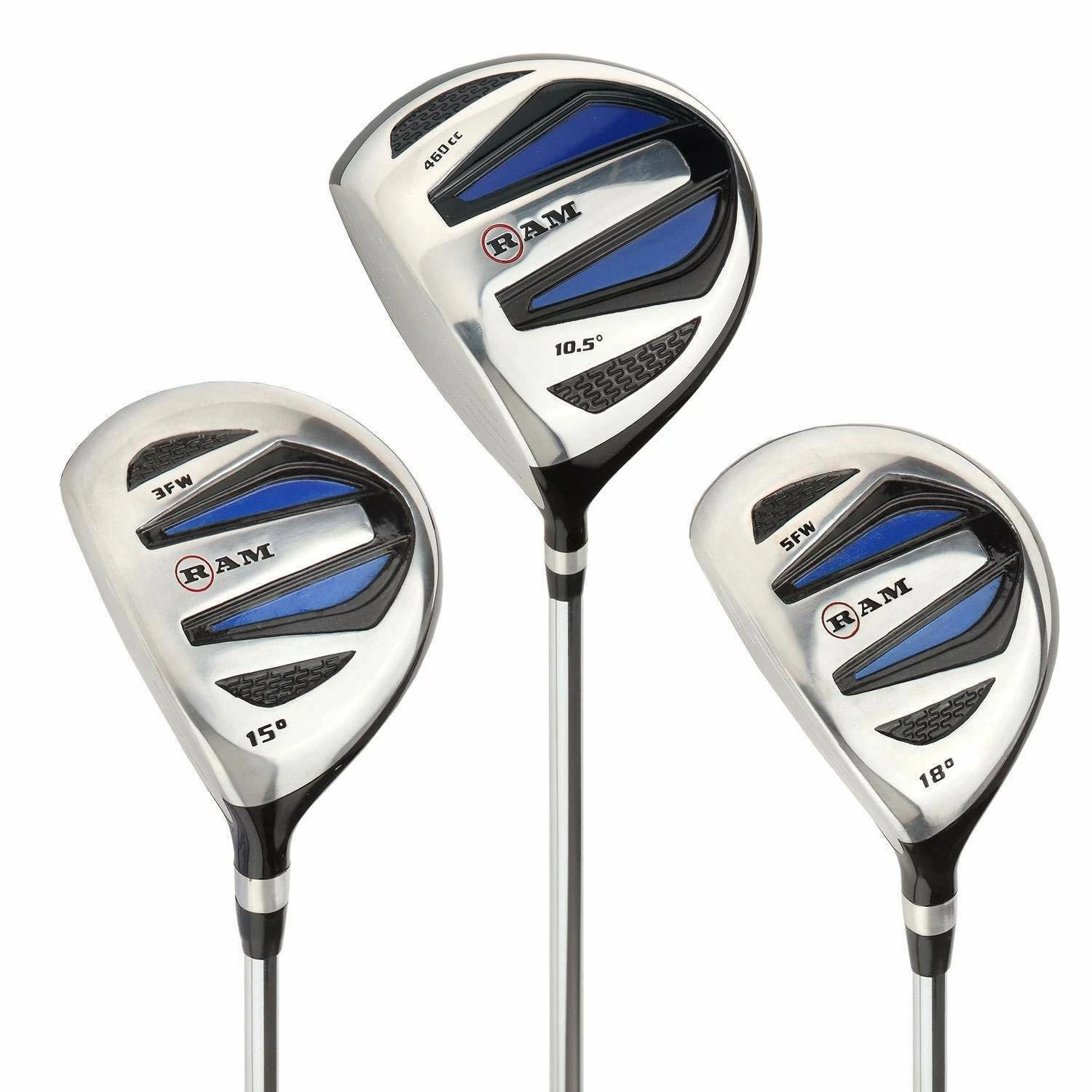 Ram Golf EZ3 Mens Steel Wood Set Lefty - Driver, 3 & 5 Wood -Headcovers Included 3 Ram Golf EZ3 Mens Steel Wood Set Lefty - Driver, 3 & 5 Wood -Headcovers Included