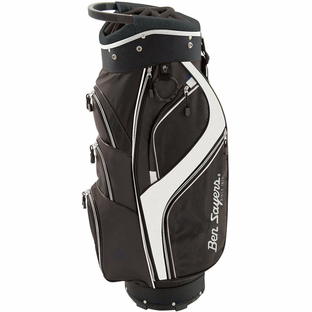 Ben Sayers Deluxe Cart Bag - Black/White 3 Ben Sayers Deluxe Cart Bag - Black/White