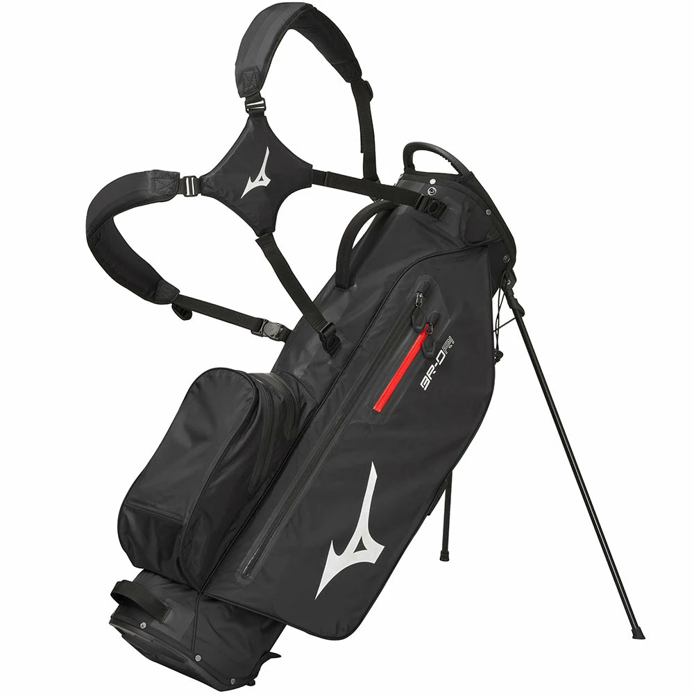 Mizuno BR-DRI Waterproof Stand Bag - Black/Silver 3 Mizuno BR-DRI Waterproof Stand Bag - Black/Silver