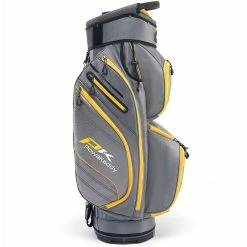 PowaKaddy DLX-Lite Cart Bag - Gun Metal/Yellow -Clubs Sales Shop powakaddy dlx lite cart bag yellow 1