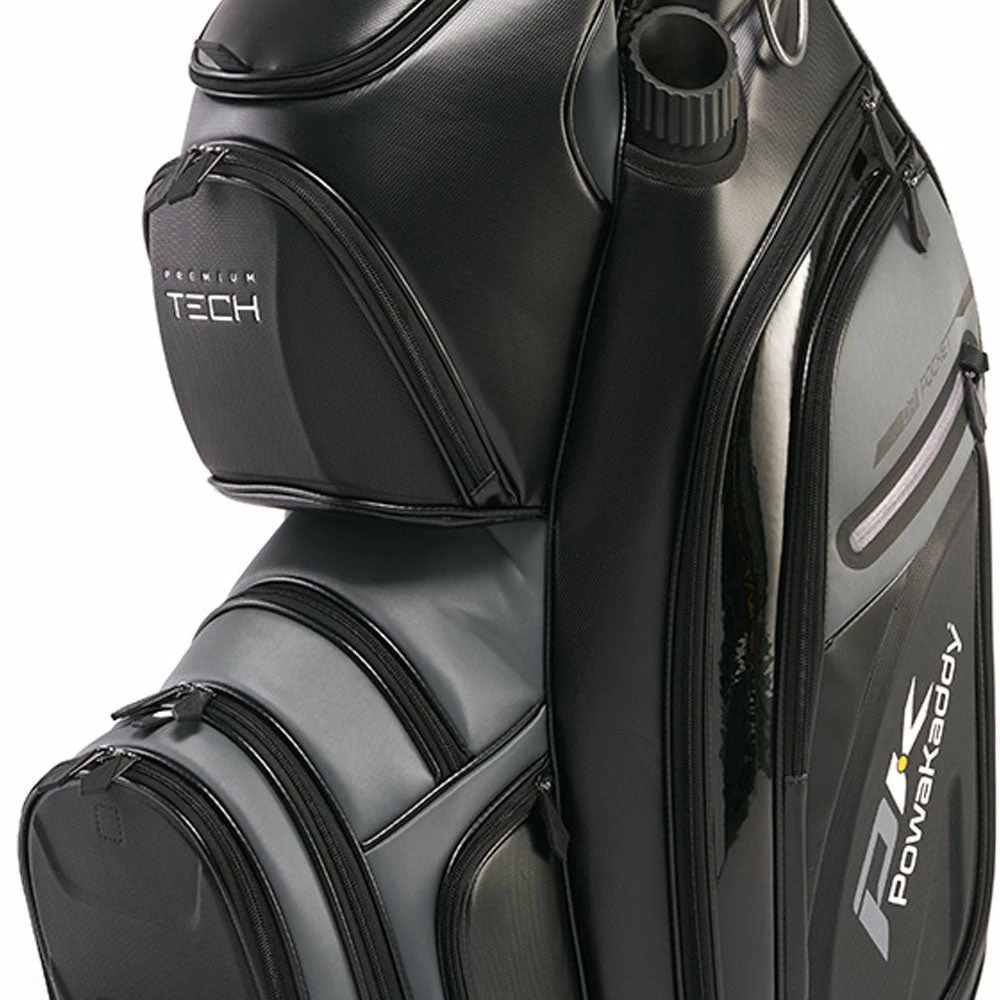 PowaKaddy Premium-Tech Cart Bag - Black/Gun Metal/Grey 7 PowaKaddy Premium-Tech Cart Bag - Black/Gun Metal/Grey - Image 5