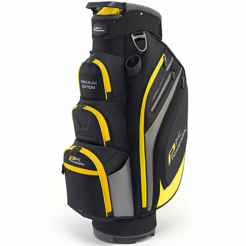 PowaKaddy Premium Edition Cart Bag - Black/Gun Metal/Yellow 3 PowaKaddy Premium Edition Cart Bag - Black/Gun Metal/Yellow