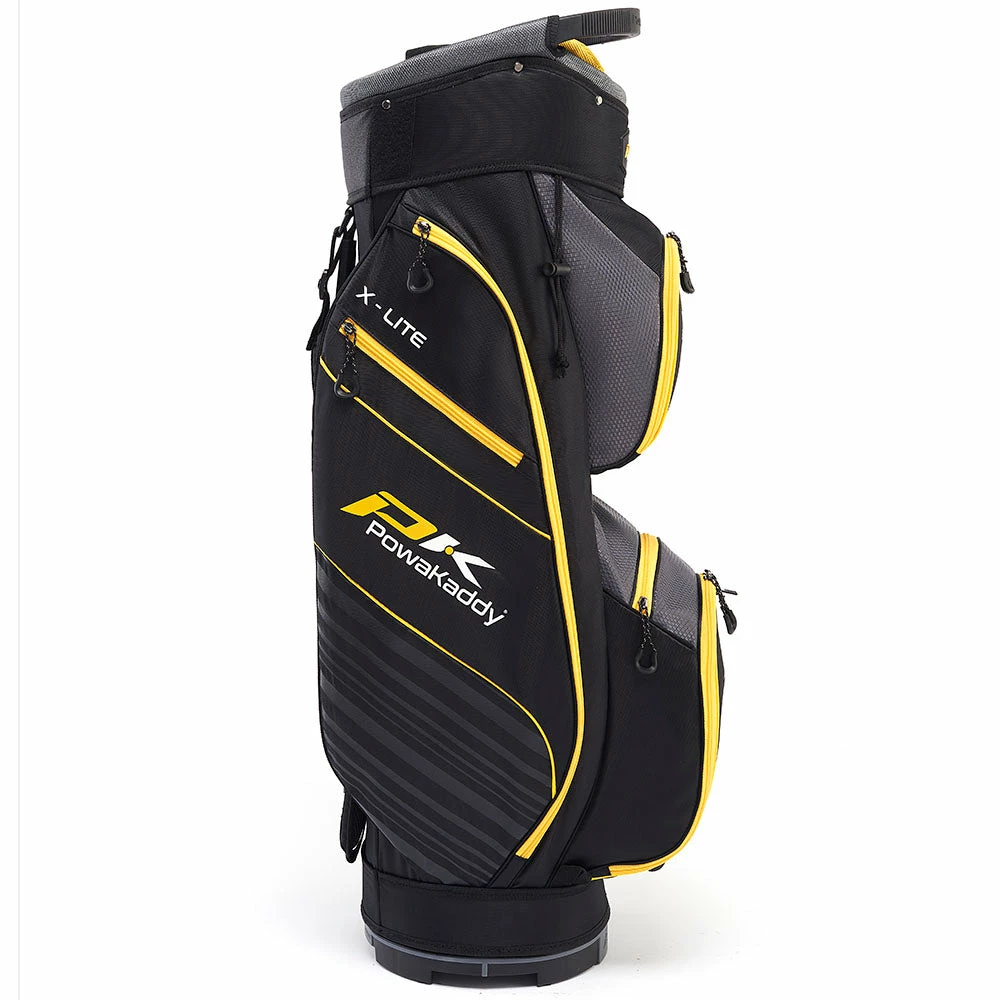 PowaKaddy X-Lite Edition Cart Bag - Black/Gun Metal/Yellow 5 PowaKaddy X-Lite Edition Cart Bag - Black/Gun Metal/Yellow - Image 3