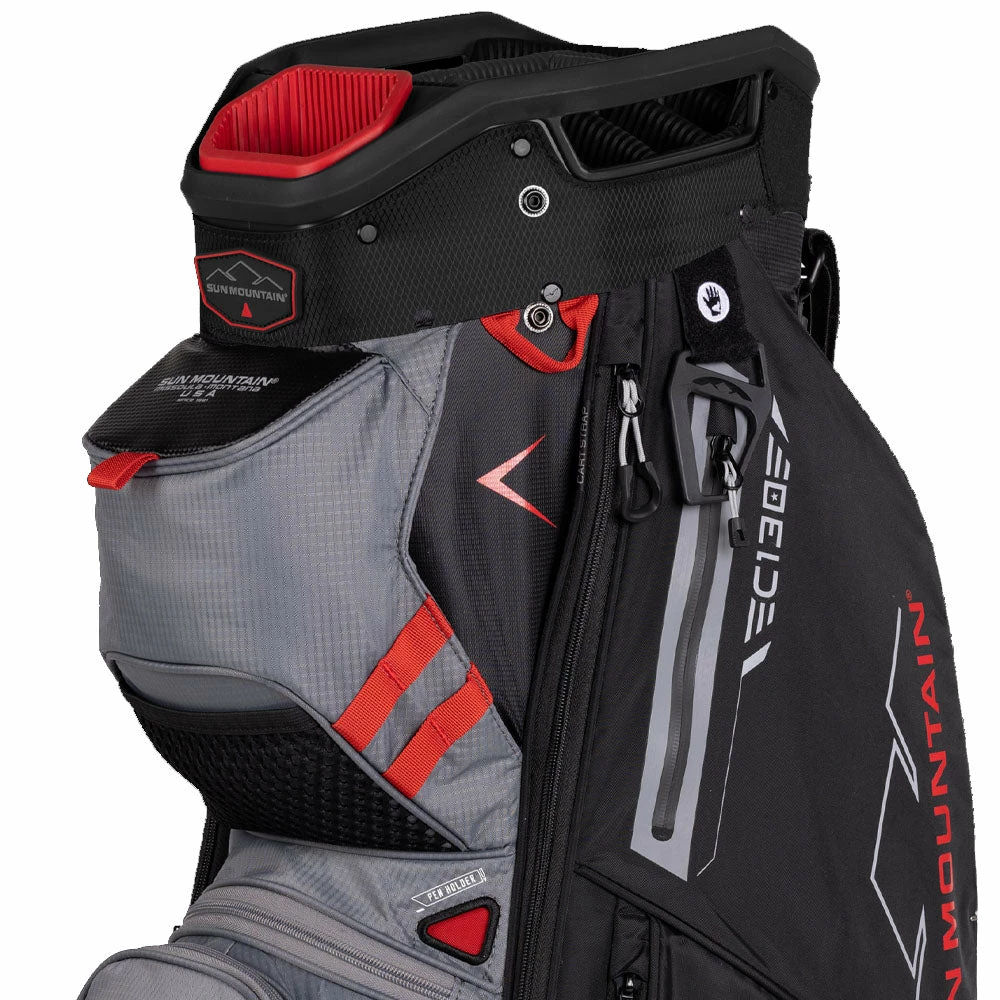 Sun Mountain C-130 Cart Bag - Black/Nickel/Red 4 Sun Mountain C-130 Cart Bag - Black/Nickel/Red - Image 2