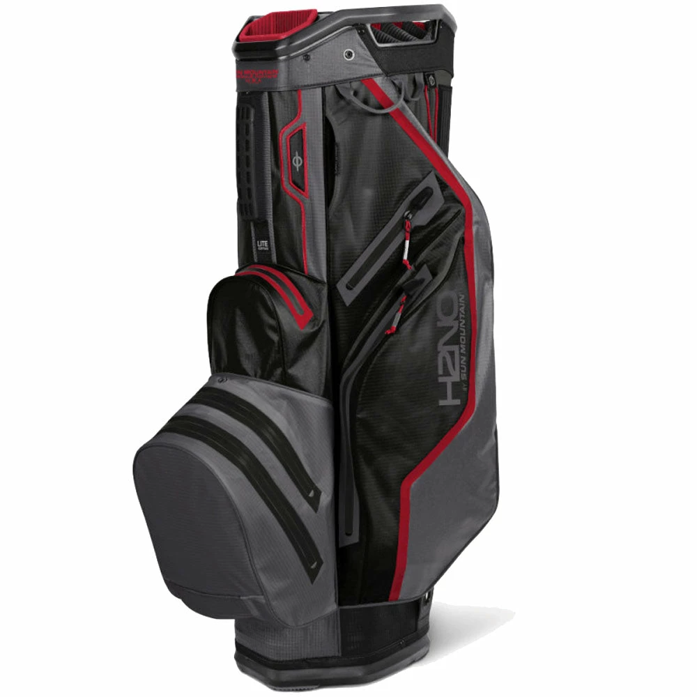 Sun Mountain H2NO Lite Waterproof Cart Bag - Black/Gunmetal/Red 3 Sun Mountain H2NO Lite Waterproof Cart Bag - Black/Gunmetal/Red