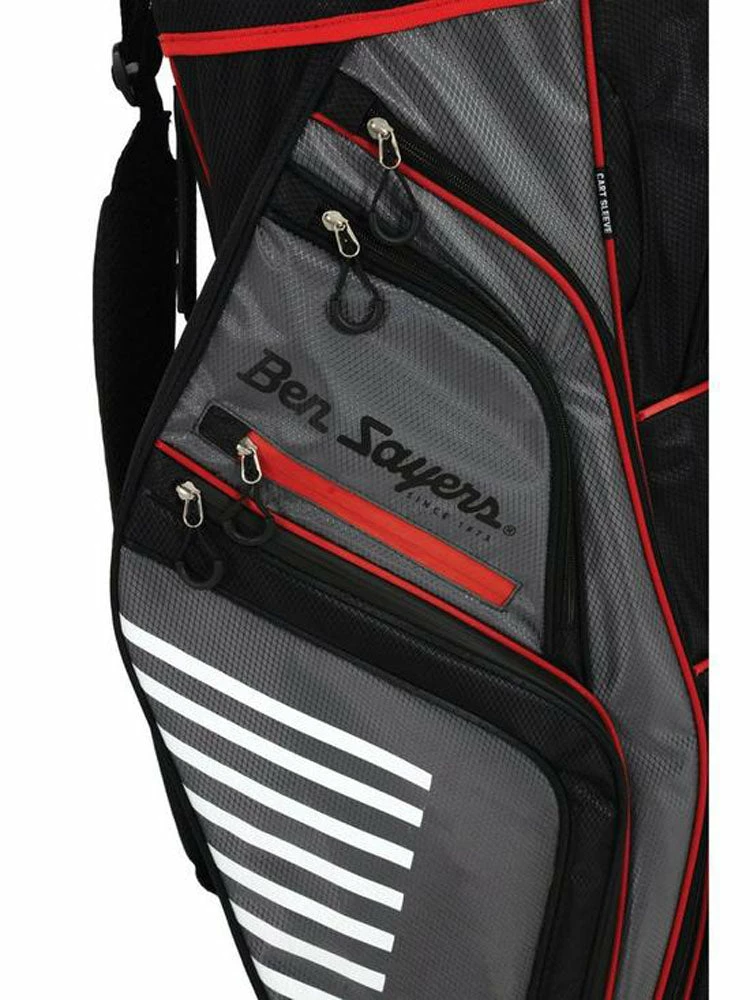 Ben Sayers XS Cart Bag - Grey/Red 7 Ben Sayers XS Cart Bag - Grey/Red - Image 5